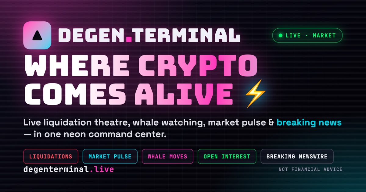 DEGEN.TERMINAL — Where Crypto Comes Alive ⚡ Live Market Intelligence